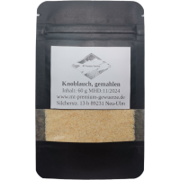 Premium Knoblauch, fein granuliert - Standbodenbeutel 60 g
